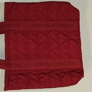 NWT Victoria's Secret Red Quilted Tote with Braided Design